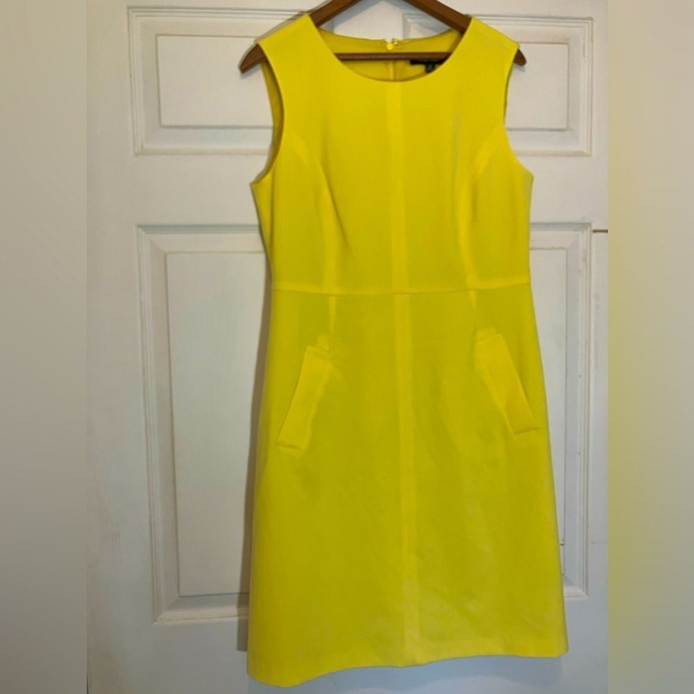 Nine West sleeveless dress, pockets, beautiful yellow, excellent condition, 8 - Picture 1 of 3